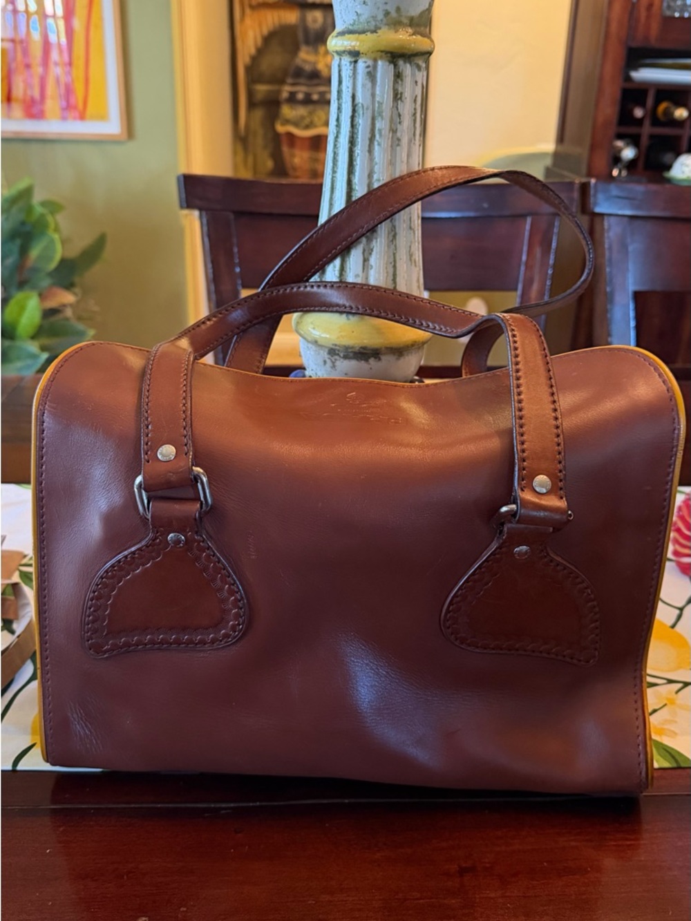 Prada Classic Brown Leather Satchel